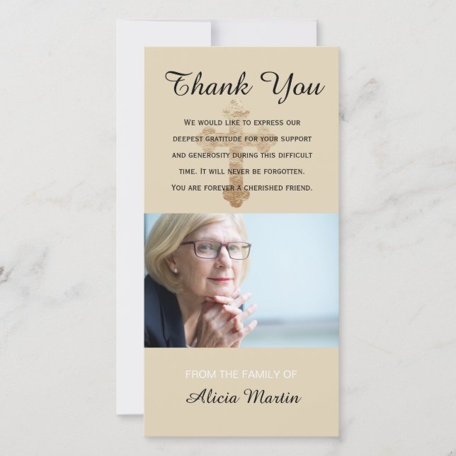 Tarjeta De Agradecimiento El monumento de la condolencia de la foto le (Anverso)