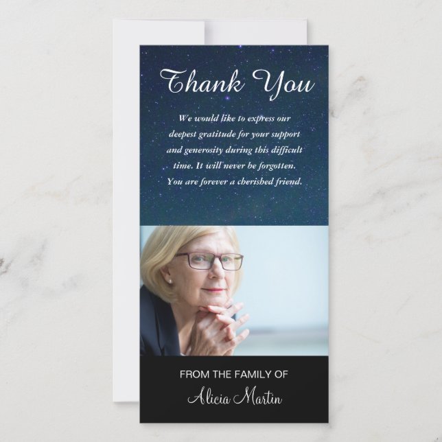 Tarjeta De Agradecimiento El monumento de la condolencia de la foto le (Anverso)