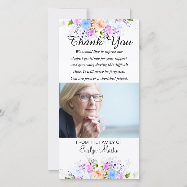 Tarjeta De Agradecimiento El monumento de la condolencia de la foto le (Anverso)