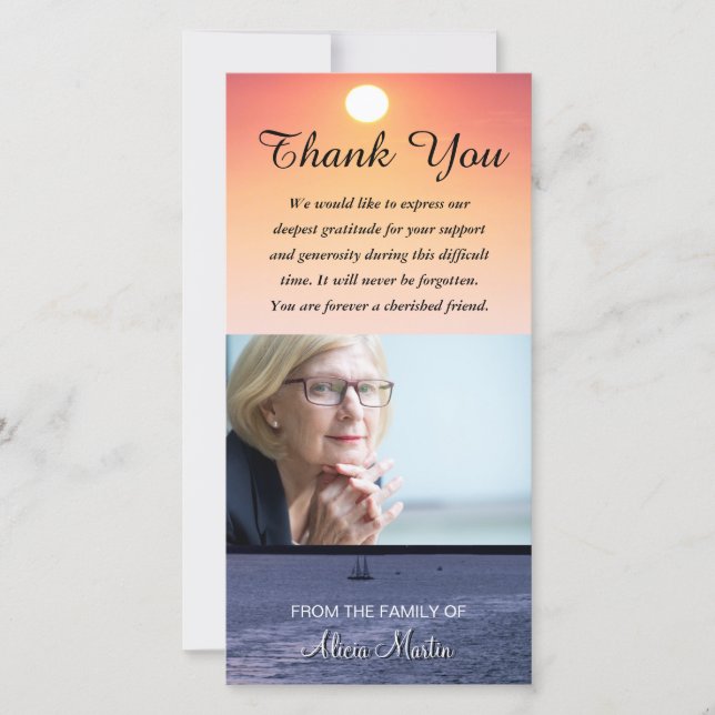 Tarjeta De Agradecimiento El monumento de la condolencia de la foto le (Anverso)