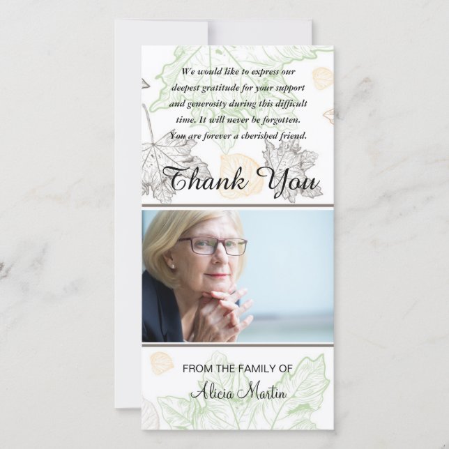 Tarjeta De Agradecimiento El monumento de la condolencia de la foto le (Anverso)