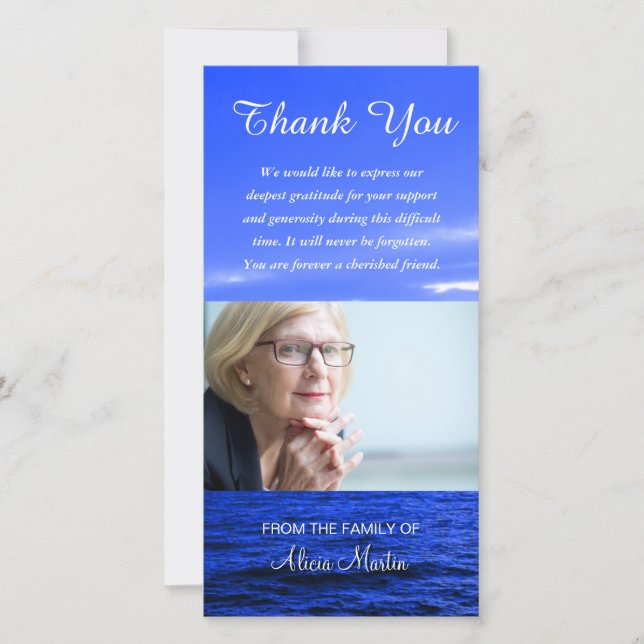 Tarjeta De Agradecimiento El monumento de la condolencia de la foto le (Anverso)