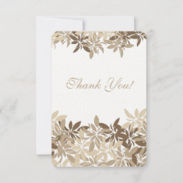 Tarjeta De Agradecimiento El moreno estilizado y las hojas florales de Brown
