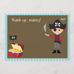 Tarjeta De Agradecimiento El muchacho adaptable del pirata le agradece