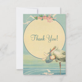 Tarjeta De Agradecimiento El muchacho azul Baby Shower de la cigüeña del