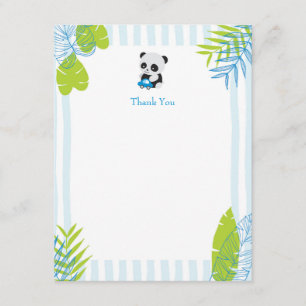 Tarjeta De Agradecimiento El muchacho lindo Baby Shower de la panda le