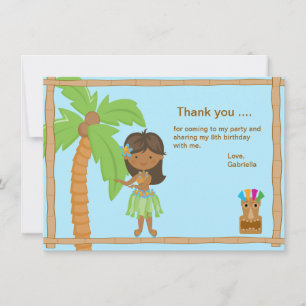 Tarjeta De Agradecimiento El muchacho lindo de Luau le agradece cardar