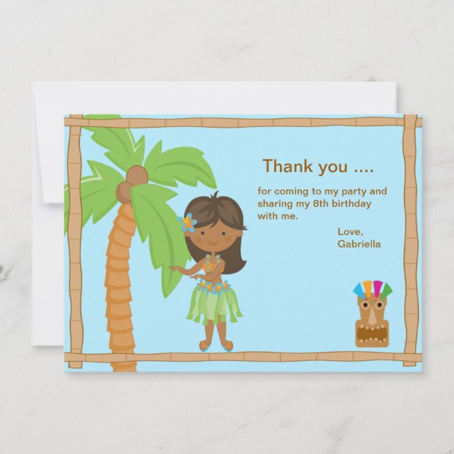 Tarjeta De Agradecimiento El muchacho lindo de Luau le agradece cardar (Anverso)