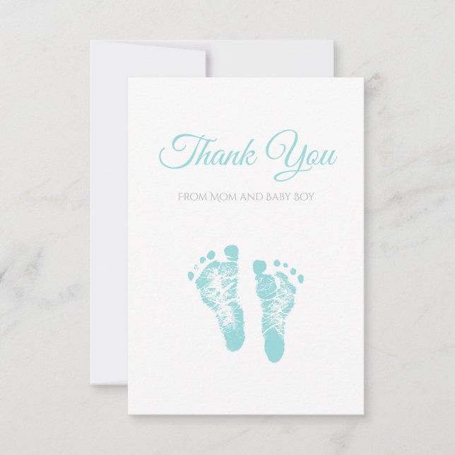 Tarjeta De Agradecimiento El muchacho simple Baby Shower le agradece las (Anverso)