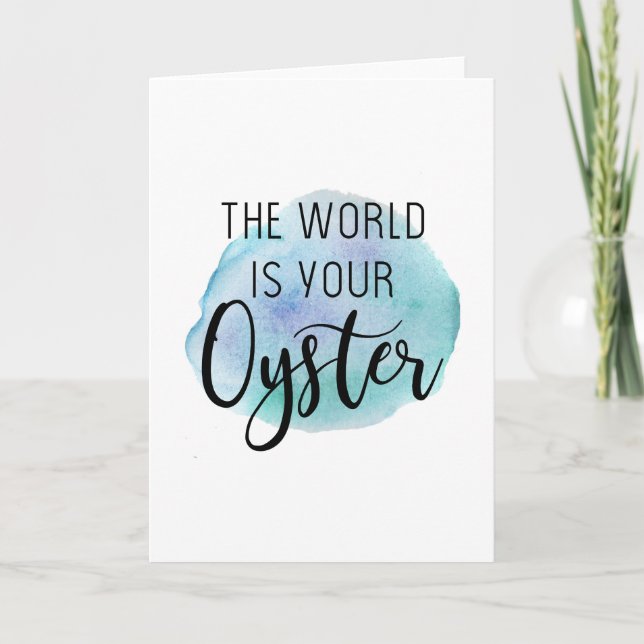 Tarjeta De Agradecimiento El mundo es tu ostra (Anverso)