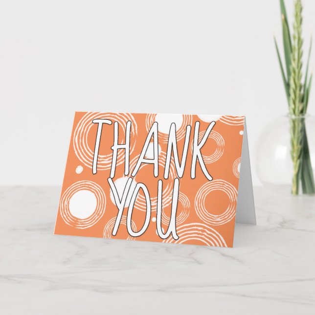 Tarjeta De Agradecimiento El naranja retro le agradece (Anverso)