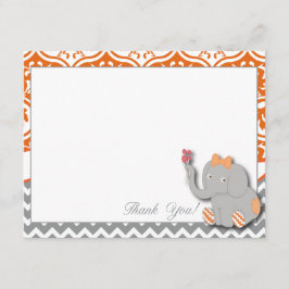 Tarjeta De Agradecimiento El naranja y el gris de Chevron le agradecen