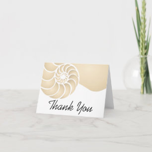 Tarjeta De Agradecimiento El nautilus beige Shell le agradece