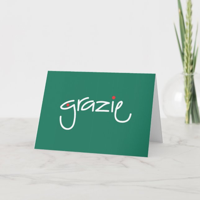Tarjeta De Agradecimiento El navidad de Grazie le agradece en cualquier (Anverso)