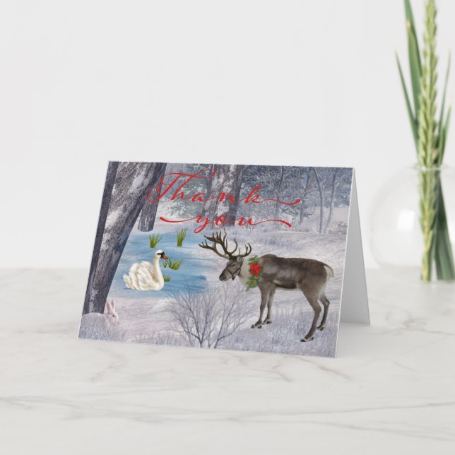 Tarjeta De Agradecimiento El navidad le agradece cardar (Anverso)