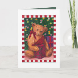 Tarjeta De Agradecimiento el navidad teddybear le agradece presenta