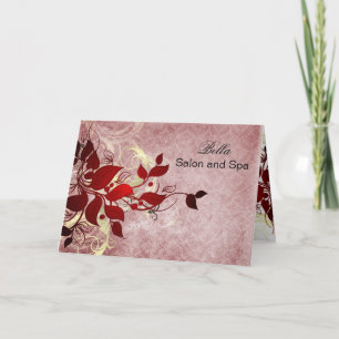 Tarjeta De Agradecimiento el negocio rojo elegante del flourish le agradece