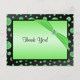 Tarjeta De Agradecimiento El negro, lunar purpurinoso de la cal le agradece