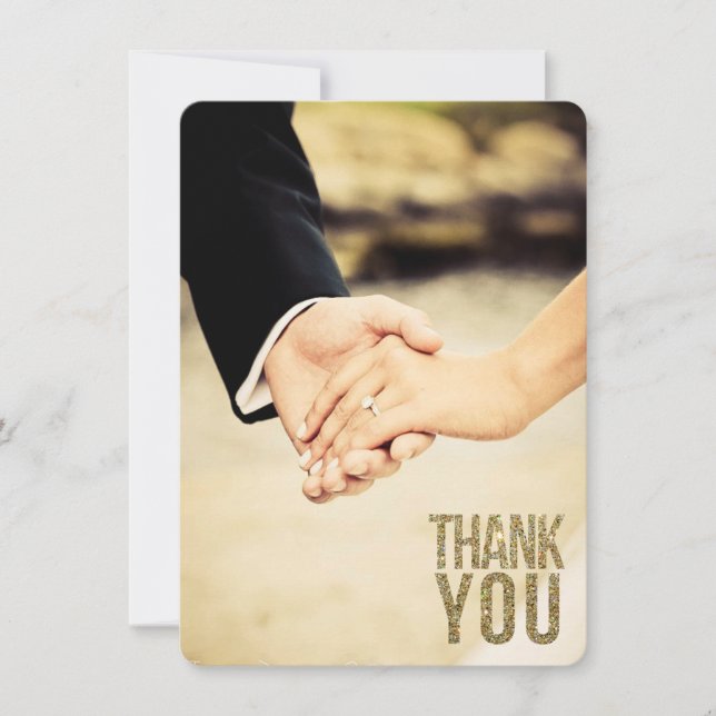 Tarjeta De Agradecimiento El negro y el purpurina del oro le agradecen las (Anverso)