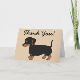 Tarjeta De Agradecimiento El negro y la nata del Dachshund de Brown le