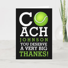 Tarjeta De Agradecimiento El nombre personalizado del coche de tenis le