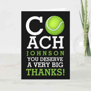 Tarjeta De Agradecimiento El nombre personalizado del coche de tenis le