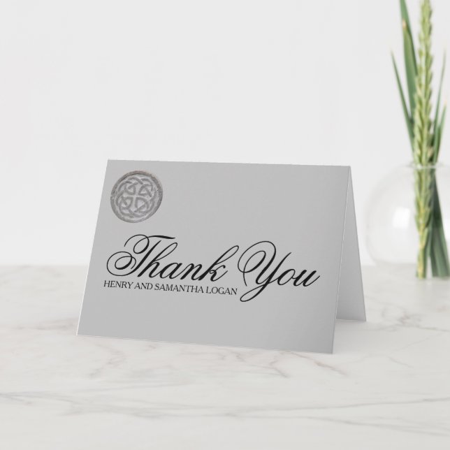 Tarjeta De Agradecimiento El nudo céltico rústico personalizado le agradece (Anverso)