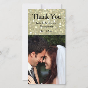 Tarjeta De Agradecimiento El oro atractivo le agradece cardar