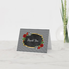 Tarjeta De Agradecimiento El oro blanco y negro le agradece cardar
