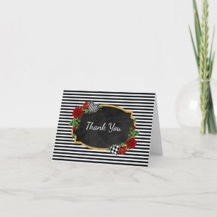 Tarjeta De Agradecimiento El oro blanco y negro le agradece cardar
