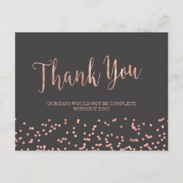 Tarjeta De Agradecimiento El oro color de rosa le agradece cardar