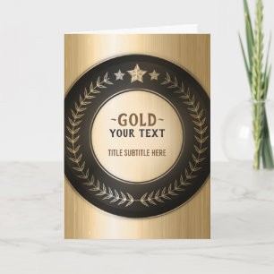 Tarjeta De Agradecimiento El oro DE ENCARGO #1 de la MEDALLA de la IMPRESIÓN