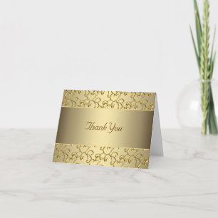 Tarjeta De Agradecimiento El oro elegante del remolino le agradece