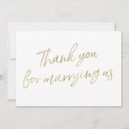 Tarjeta De Agradecimiento El oro "le agradece por casarnos "