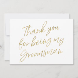 Tarjeta De Agradecimiento El oro "le agradece por ser mi padrino de boda "