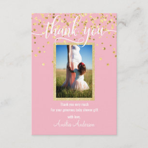 Tarjeta De Agradecimiento El oro rosado LE AGRADECE FOTO del chica el de