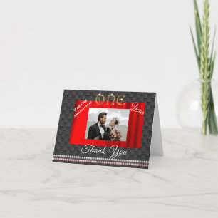 Tarjeta De Agradecimiento El oro y las perlas un año de aniversario Boda gra