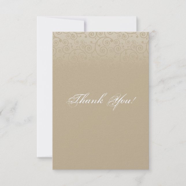 Tarjeta De Agradecimiento El oro y los remolinos de Champán le agradecen (Anverso)