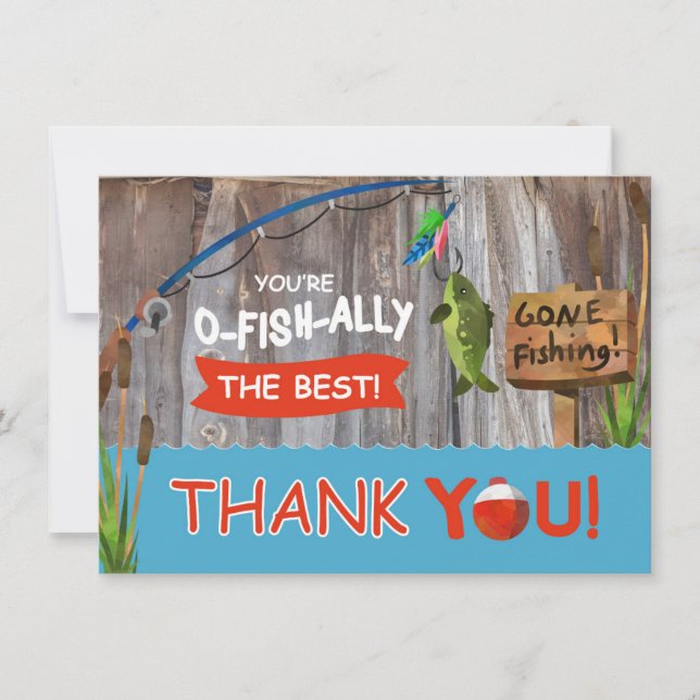 Tarjeta De Agradecimiento El Outdoorsman de la pesca temático le agradece (Anverso)