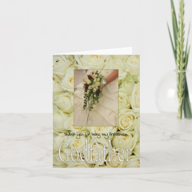 Tarjeta De Agradecimiento El padrino Bridesman gracias (Anverso)