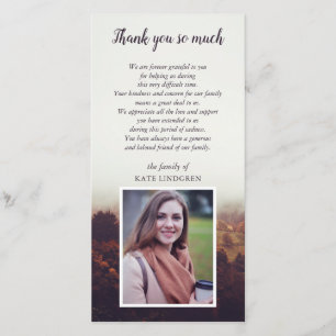 Tarjeta De Agradecimiento El paisaje brumoso - foto - condolencia le