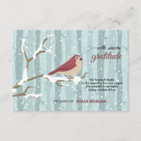 El pájaro en la pérdida de la nieve le agradece