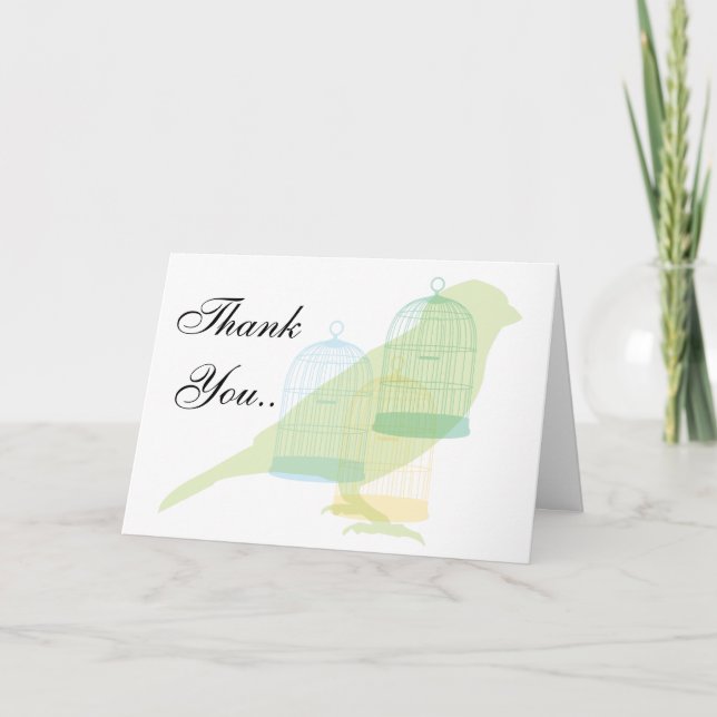 Tarjeta De Agradecimiento El pájaro temático le agradece cardar (Anverso)