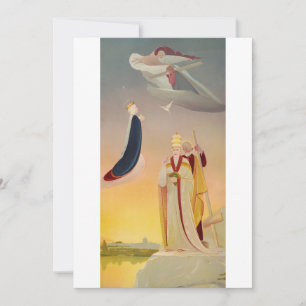 Tarjeta De Agradecimiento El Papa de Roma, Virgen María y Jesús