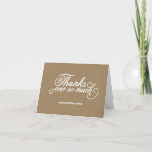 Tarjeta De Agradecimiento El papel de Kraft rústico le agradece