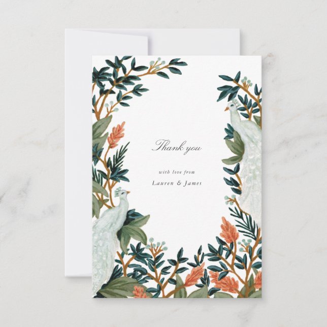 Tarjeta De Agradecimiento El pavo real (Anverso)