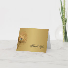 Tarjeta De Agradecimiento El pavo real de oro le agradece