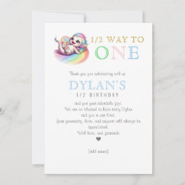 Tarjeta De Agradecimiento El pequeño dragón a medio camino de un cumpleaños 