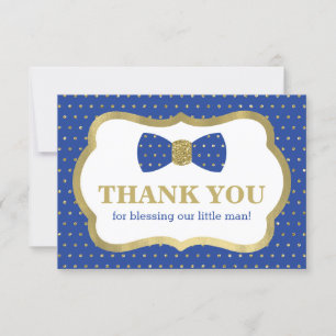 Tarjeta De Agradecimiento El pequeño hombre le agradece cardar, azul real,