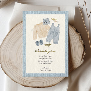 Tarjeta De Agradecimiento El pequeño Jean Baby Shower Denim Boho
